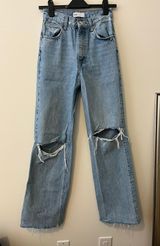 ZARA distressed wide leg jeans Photo 0
