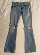 Hollister Light Wash Distressed Bell Bottoms Photo 0