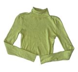 green ribbed cropped turtleneck Photo 0