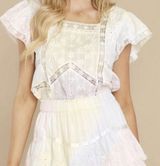 LoveShackFancy Steffi Pale Blue Boho Top Blouse Size XS Photo 0