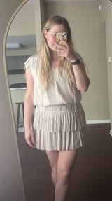 Boutique Tan Dress Mini Photo 0