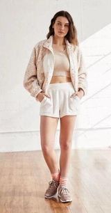 Free People Movement Radiant Terry Shorts Womens Size XS Cream White Photo 0