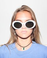 Target White retro clout sunglasses Photo 0