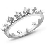 Silver Rhinestone Crown Ring Photo 0