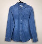 Madewell Women’s Perfect Fit Denim Western Button-Up Long Sleeve Shirt Photo 0