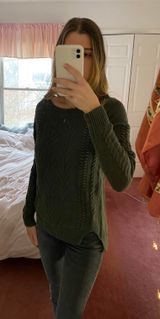 Army Green Knit Sweater Photo 0
