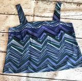Worthington  Petite Vintage Geometric zig zag Blue & Purple Cropped Tank XL EUC Photo 0
