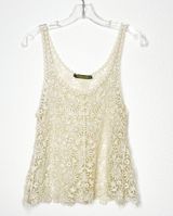 Finn & Clover Anthropologie Crocheted Tank Top Size S Bikini Cover Up Off White Photo 0