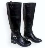 Guess Women's Black Leather Knee-High Boots Size 7 Photo 0