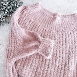 Lulus Pink Eyelash Cowl Neck Sweater Size S/M Photo 0