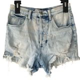 Celebrity Pink Denim Shorts 5/27 Acid Wash Distressed Button Fly Casual Cut Off Photo 0
