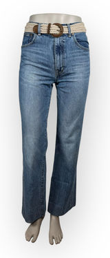 American Vintage Western Woven Women's Belt – Brown & Tan Boho Style Y2K Photo 0