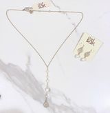 The Sak Gold, Pearl And Rhinestone Necklace And Earring Set Photo 0