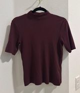 Joie Maroon Mock Neck Shirt Photo 0
