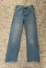 ZARA Jeans High-Rise Blue Straight Leg Photo 0