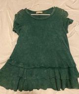 Altar'd State Green Ruffle Shirt Photo 0