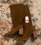 Suede Heeled Boots Brown Size 6.5 Photo 0