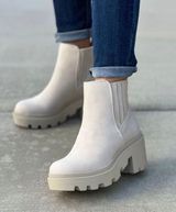 Nude Chunky Lug Sole Ankle Boot  Photo 0