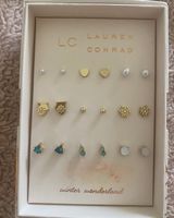 LC Lauren Conrad 9 Gold Postback Dainty Diamond Rhinestone Opal & Pearl Lauren Conrad Earrings Photo 0