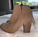 Fringe Booties Tan Size 7 Photo 0