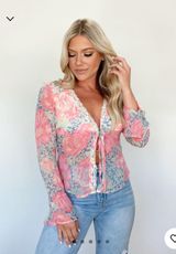 Lane 201 Petalscape Tie Blouse Floral Photo 0