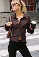 Anni Pinstripe Princess Polly Shirt Photo 0