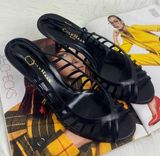 Cole Haan Women's Multi Strap Kitten Low Heel Slingback Sandals D14038 Black 10B Photo 0