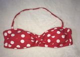 Red & white polka dot bandeau swim top Photo 0