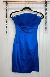 Bebe  Daliah Royal Blue Bodycon Strapless Party Mini Cocktail Dress Size XS Photo 0