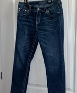 Miss Me Jeans Women's 31 Boot Dark Wash Embellished Rhinstone Bling Y2K Denim Photo 0