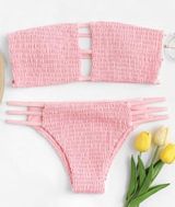 Romwe Pink strapless bikini  Photo 0