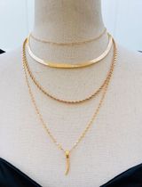 Gold Tone Layered Necklace Photo 0