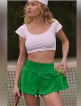 NWOT Free People Movement Get Your Flirt On Shorts Size Small Green Photo 0