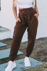 Brown Teddy jogger sweatpants  Photo 0