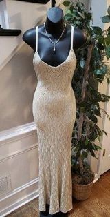 Sweater Dress Womens Small Beige Lined Crochet Sleeveless Wide Strap Photo 0