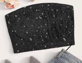 Moon & Stars Crop Top Black Size M Photo 0