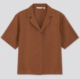 Uniqlo Linen Blend Short Sleeve Shirt size M Photo 0