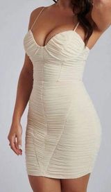 NWT Meshki GEESOU Giselle Mesh Cupped Bustier corset Dress cream Photo 0