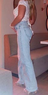 ZARA straight leg ripped denim Photo 0