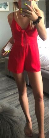American Threads red romper w tag Photo 0