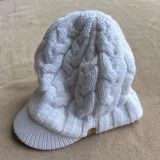 Adidas Beanie with Brim White Cable Knit Fleece Lined Photo 0