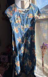 Vintage 90s  Floral Button Down Long Dress Photo 0