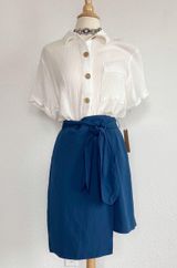 The Fifth Label Solid Blue Wrap Skirt Photo 0