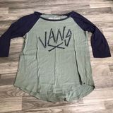 Vans Graphic Sage green Navy Blue long sleeve shirt; size small Photo 0