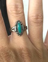 Silver Turquoise Stone Ring Photo 0