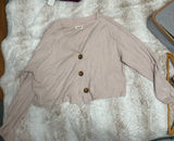 last chance Open Edit Cardigan Cream Sweater Size Small Photo 0