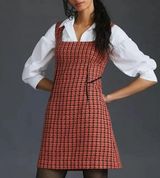 Tweed Dress coral black square neck sleeveless business work Maeve Photo 0