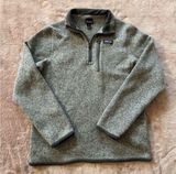 PATAGONIA Girls Better Sweater 1/4 Zip Fleeceā Pullover Heather Gray Size XL 14 Photo 0