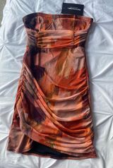 Pretty Little Thing Abstract Print Strapless Dress Photo 0