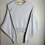 Nike Women's Cropped Light Gray Fleece Relaxed Fit Sweatshirt size S Photo 0